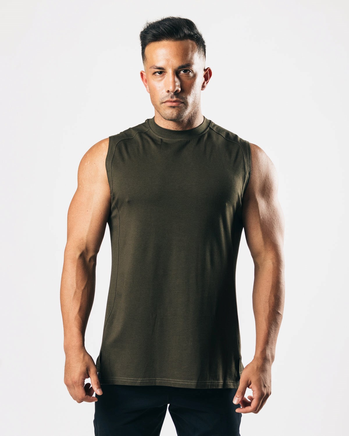 Alphalete High-Neck Premium Cutoff Espresso Homme | WVJ-97332199