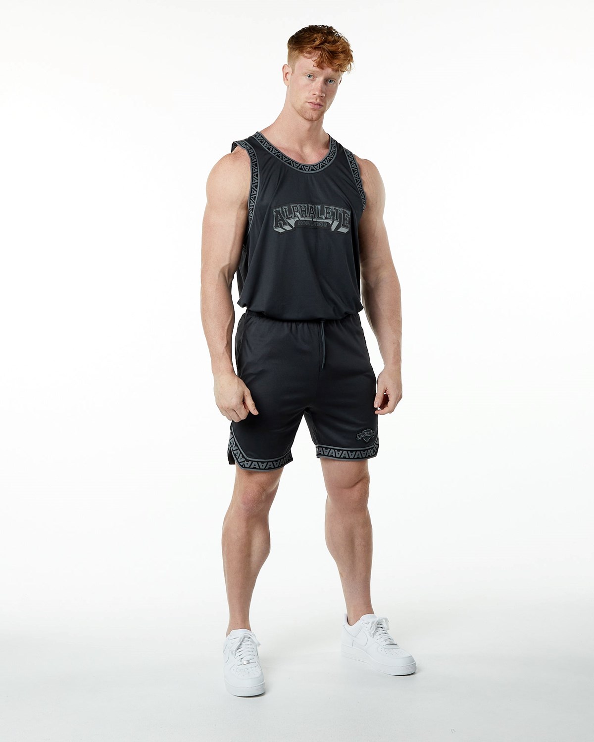 Alphalete Relaxed Fit Jersey Noir Homme | LHW-93825048