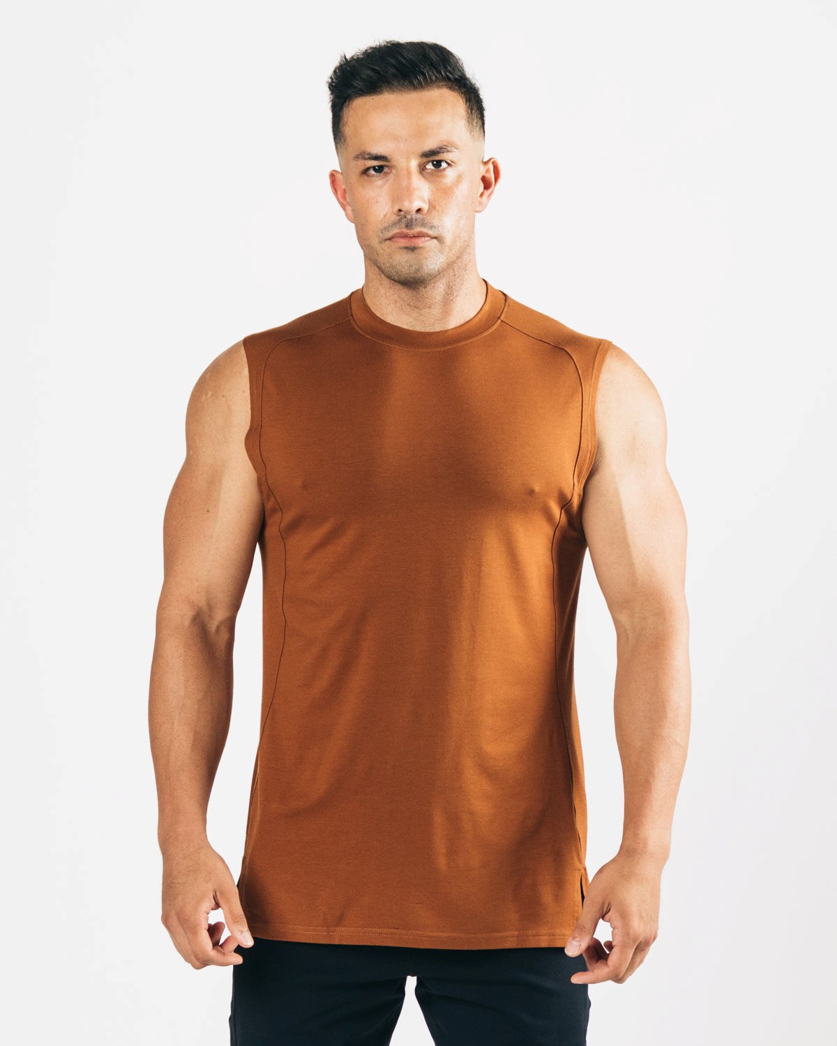 Alphalete High-Neck Premium Cutoff Mahogany Homme | YJM-19167115