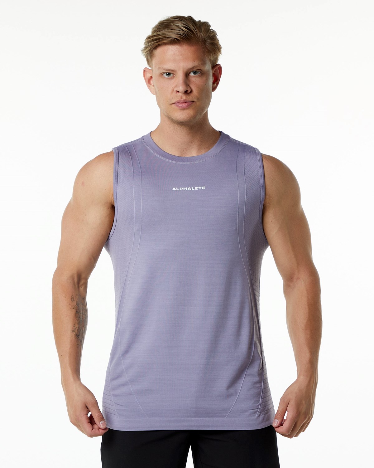 Alphalete High Performance Seamless Tank Lavande Homme | DKO-00334103