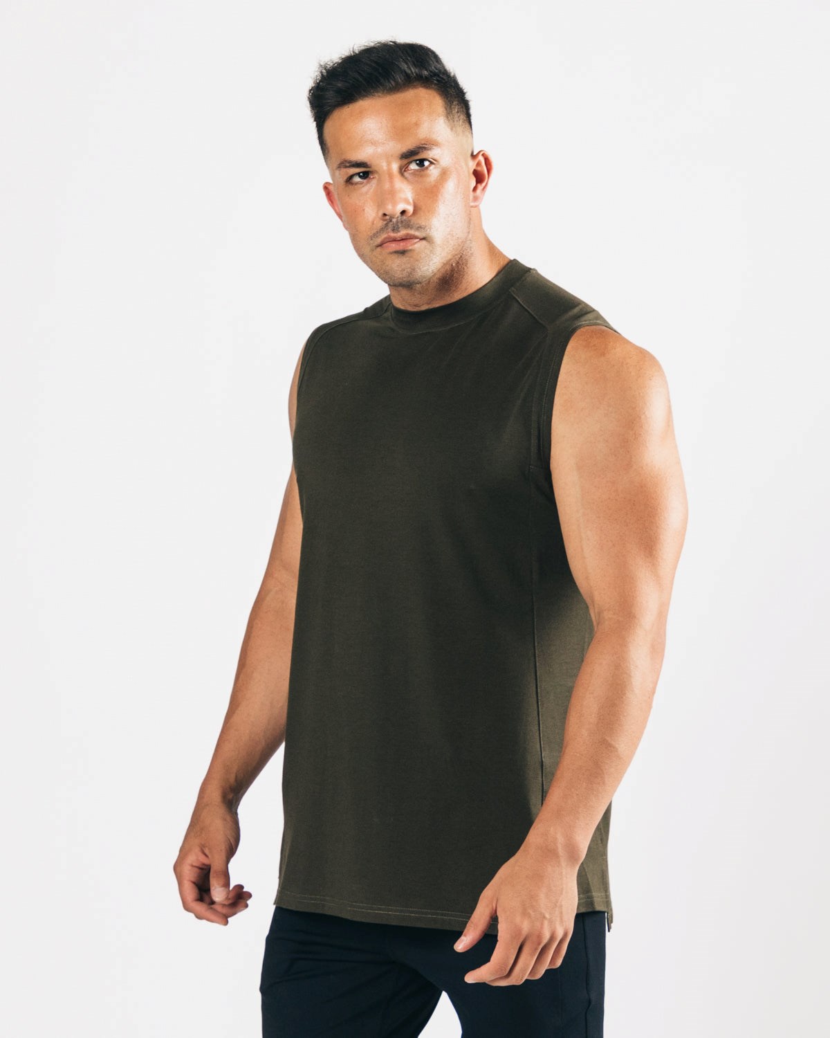 Alphalete High-Neck Premium Cutoff Espresso Homme | WVJ-97332199