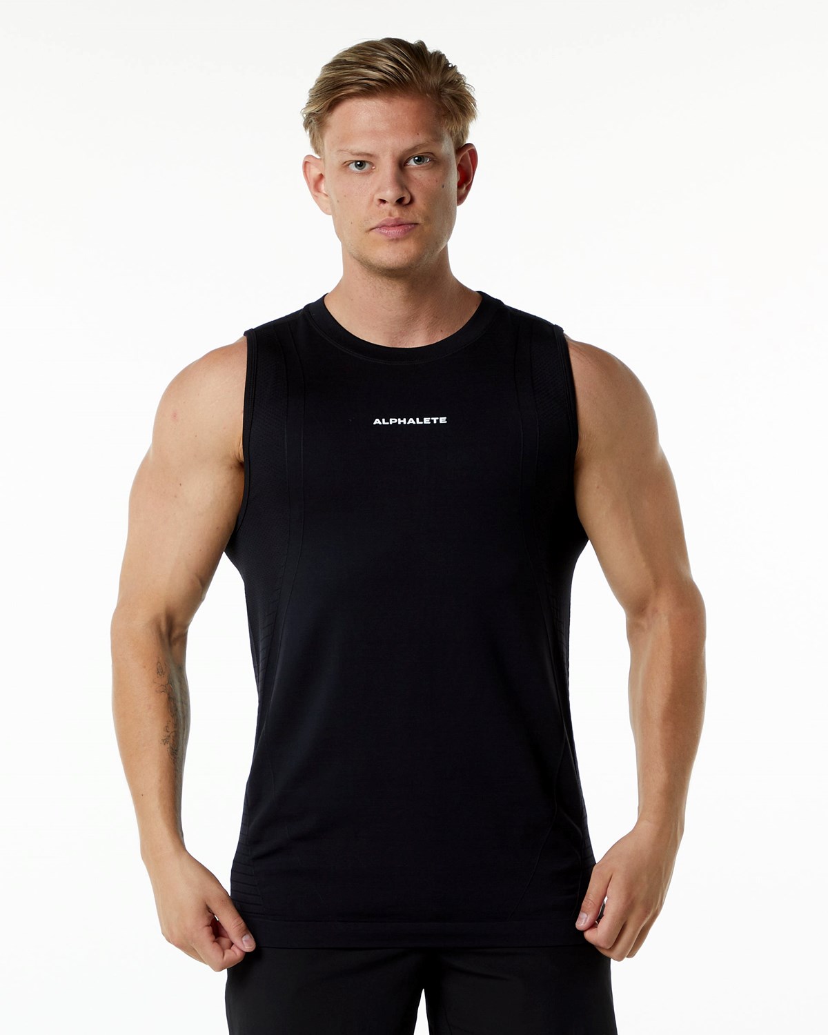 Alphalete High Performance Seamless Tank Noir Homme | AZU-92753898