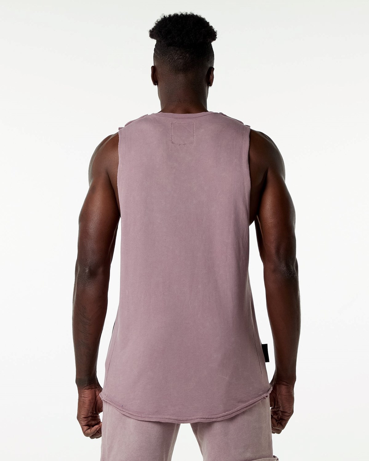 Alphalete Mid-Weight Washed Terry Cutoff Rose Homme | PMR-81291668