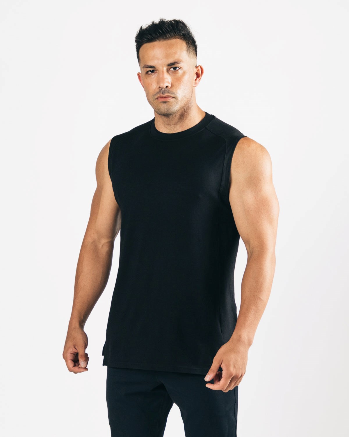 Alphalete High-Neck Premium Cutoff Noir Homme | RNX-90055163