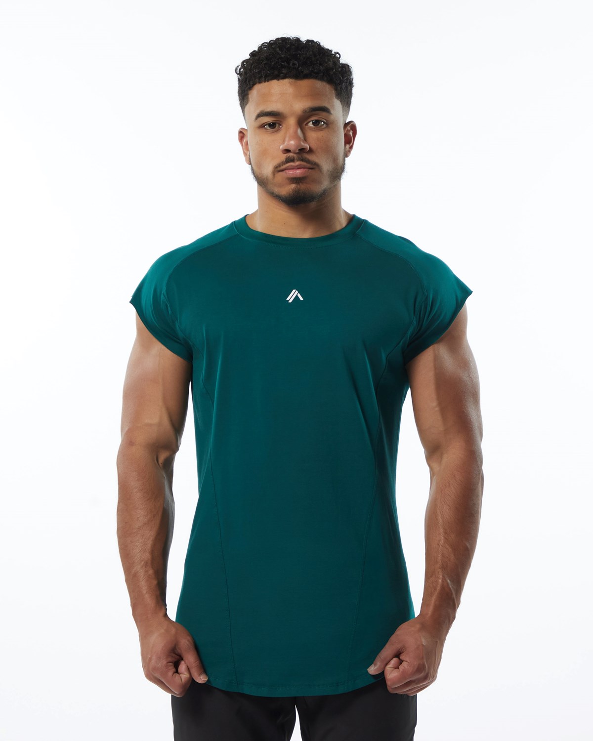 Alphalete High Performance Sans Manches Tee Velvet Teal Homme | NAY-95355939