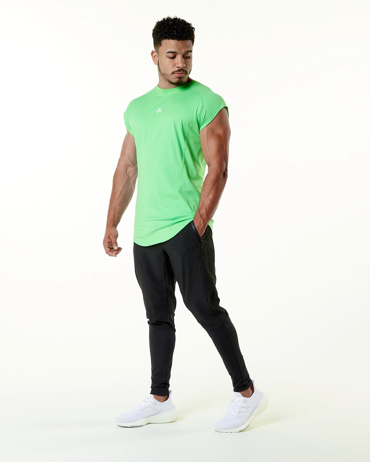 Alphalete High Performance Sans Manches Tee Vert Homme | RNO-05959741