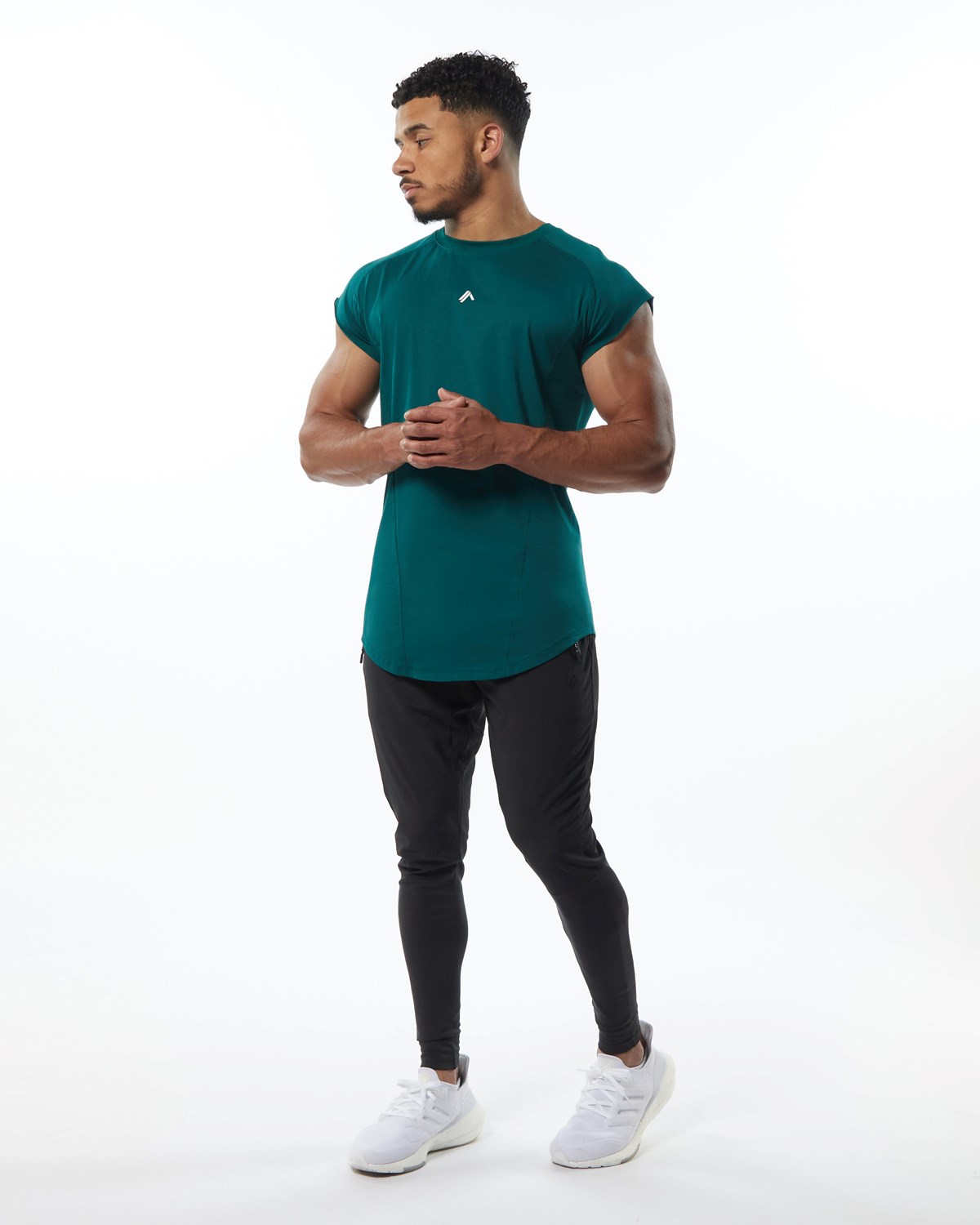 Alphalete High Performance Sans Manches Tee Velvet Teal Homme | NAY-95355939