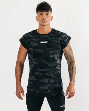 Alphalete High Performance Sans Manches Tee Noir Camouflage Homme | NMI-77171129