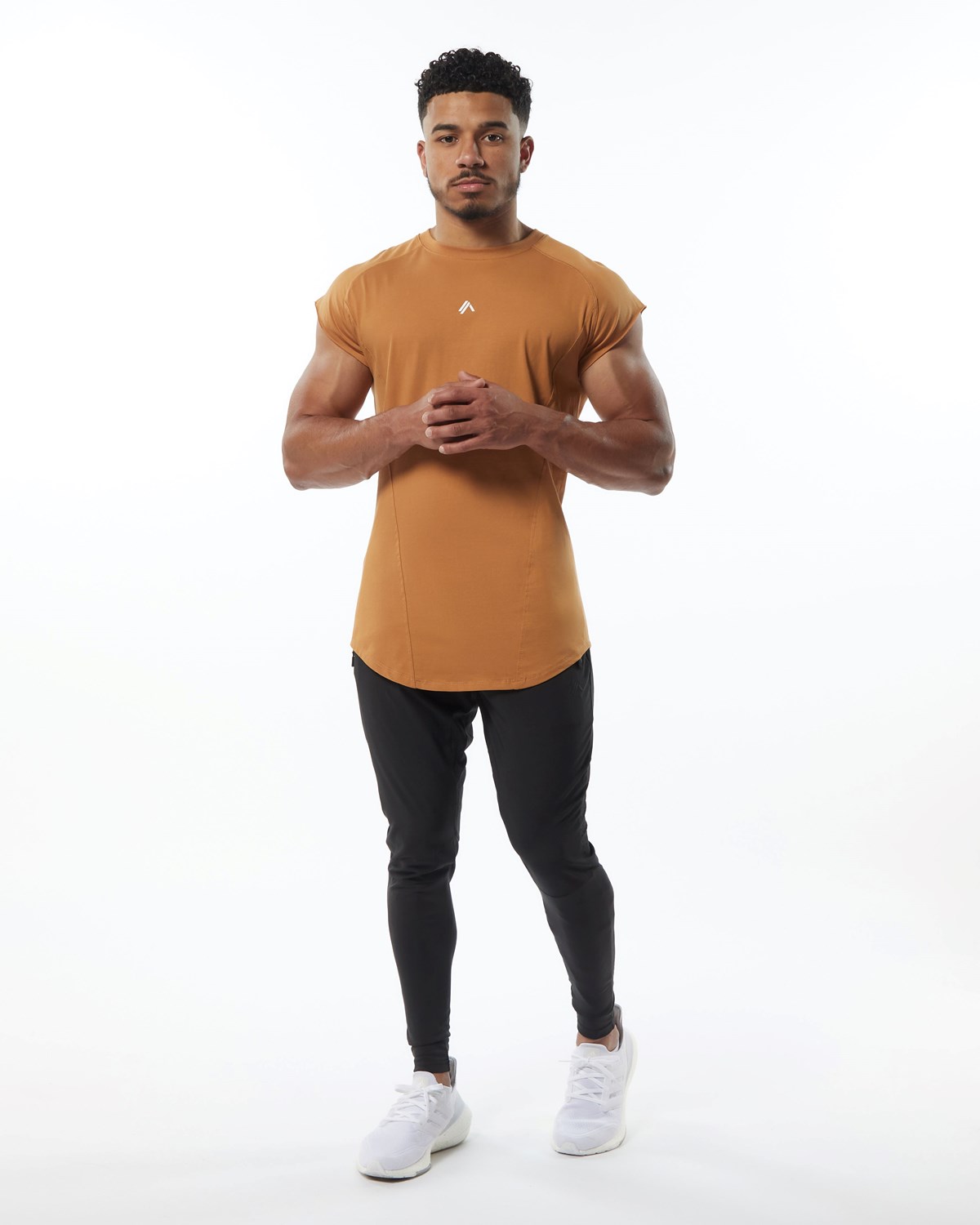 Alphalete High Performance Sans Manches Tee Chestnut Homme | OZF-18073419