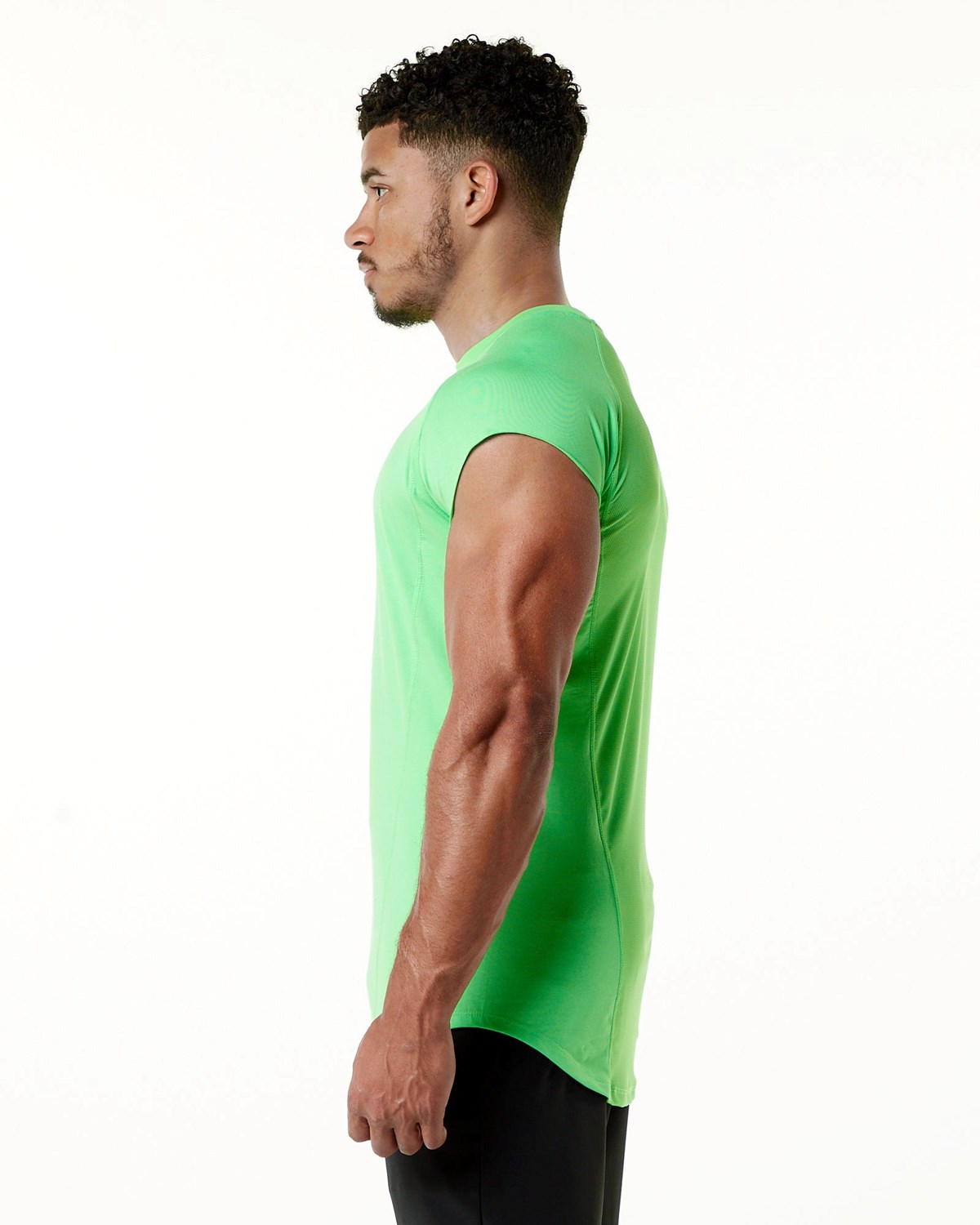 Alphalete High Performance Sans Manches Tee Vert Homme | RNO-05959741