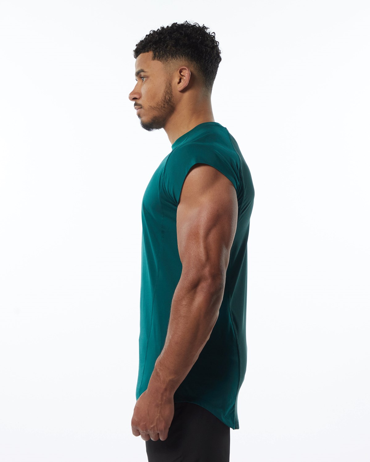 Alphalete High Performance Sans Manches Tee Velvet Teal Homme | NAY-95355939