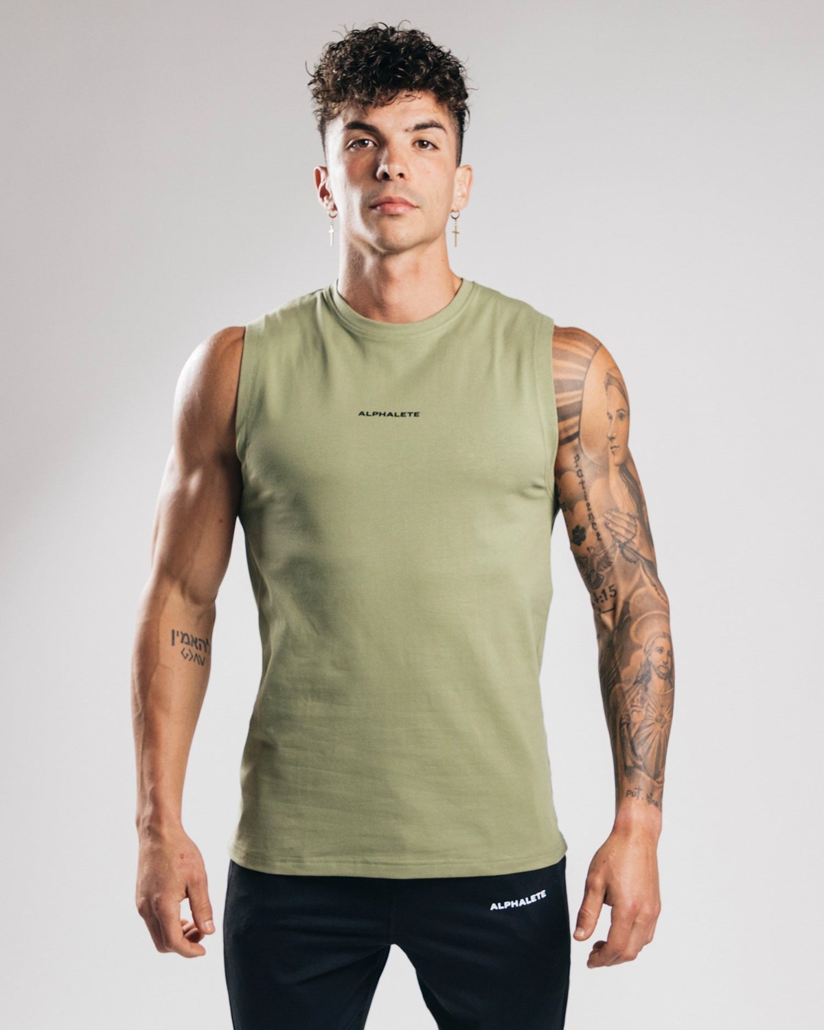 Alphalete Fitted Performance Tank Vert Homme | AJS-10958929