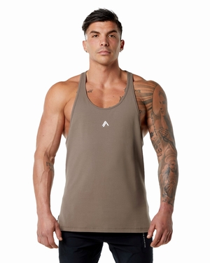 Alphalete Stepped Hem Stringer Mocha Homme | AUU-42269576