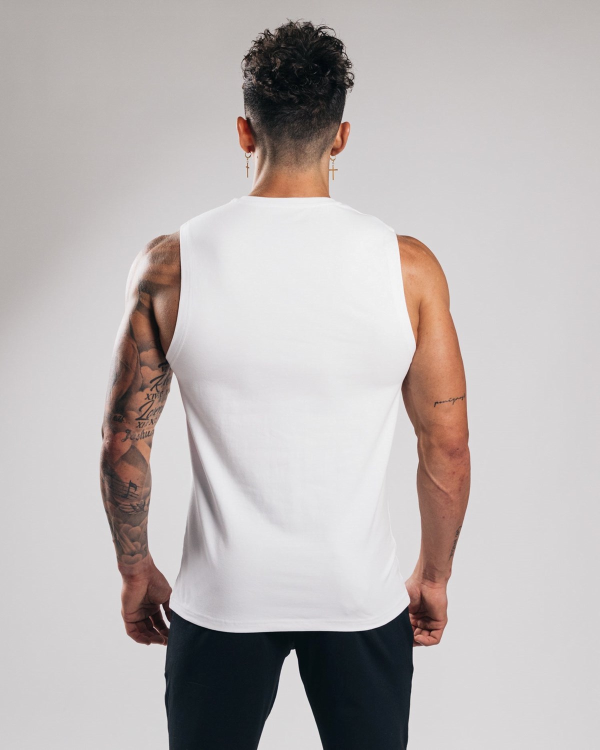 Alphalete Fitted Performance Tank Blanche Homme | EXT-54542633