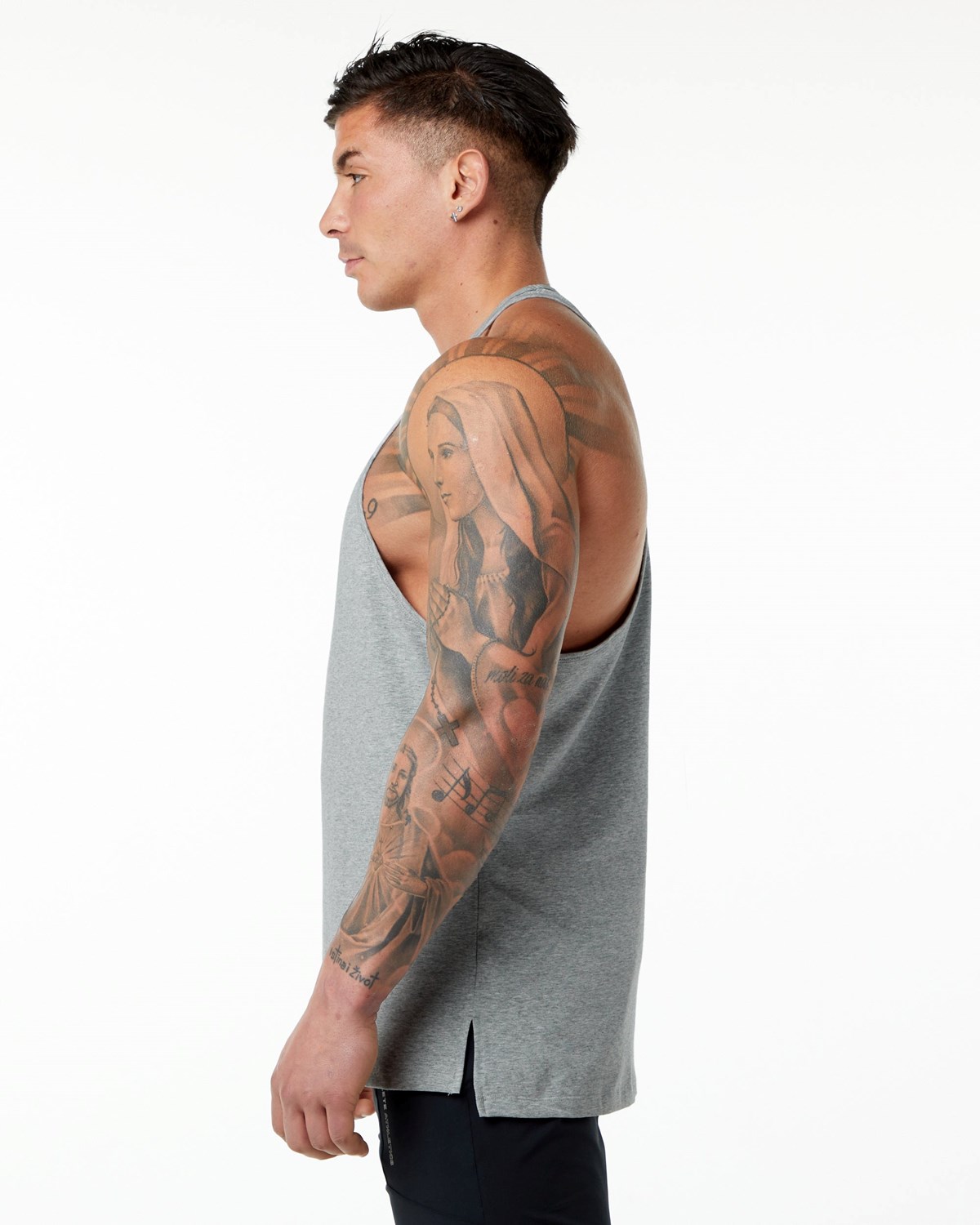 Alphalete Stepped Hem Stringer Grise Homme | HYS-59923652