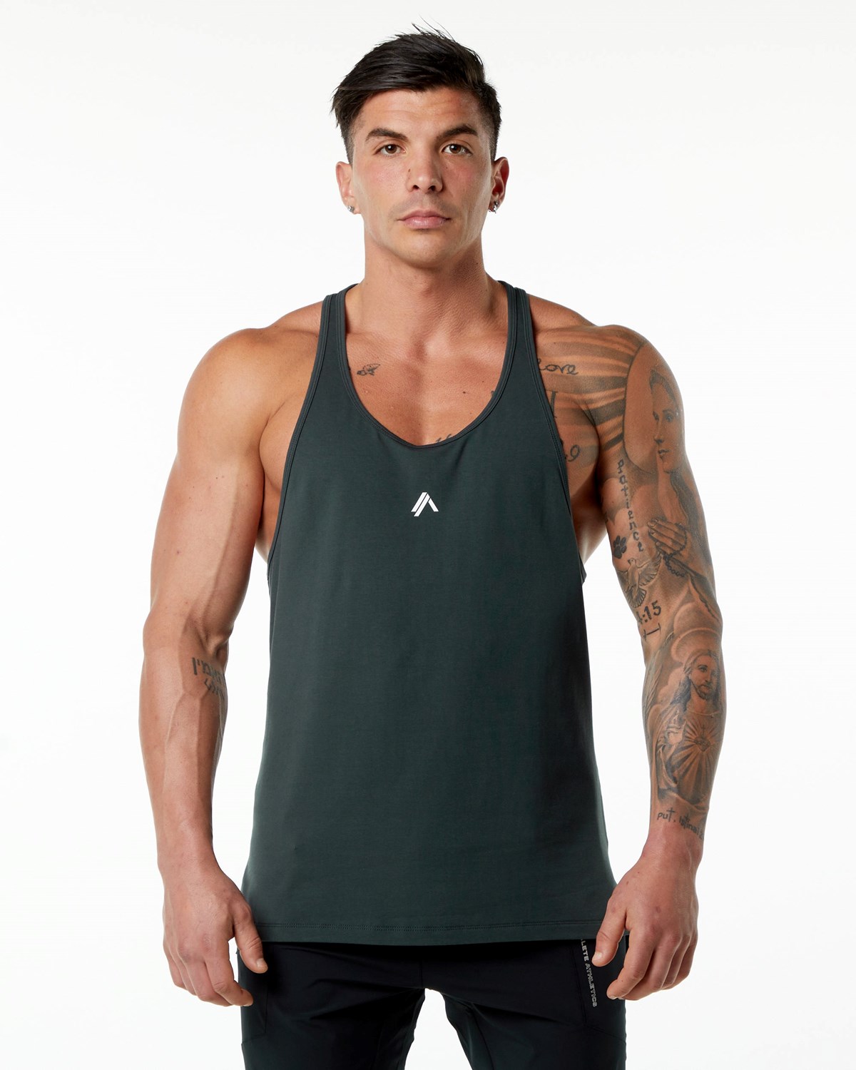 Alphalete Stepped Hem Stringer Vert Homme | AZA-91213266