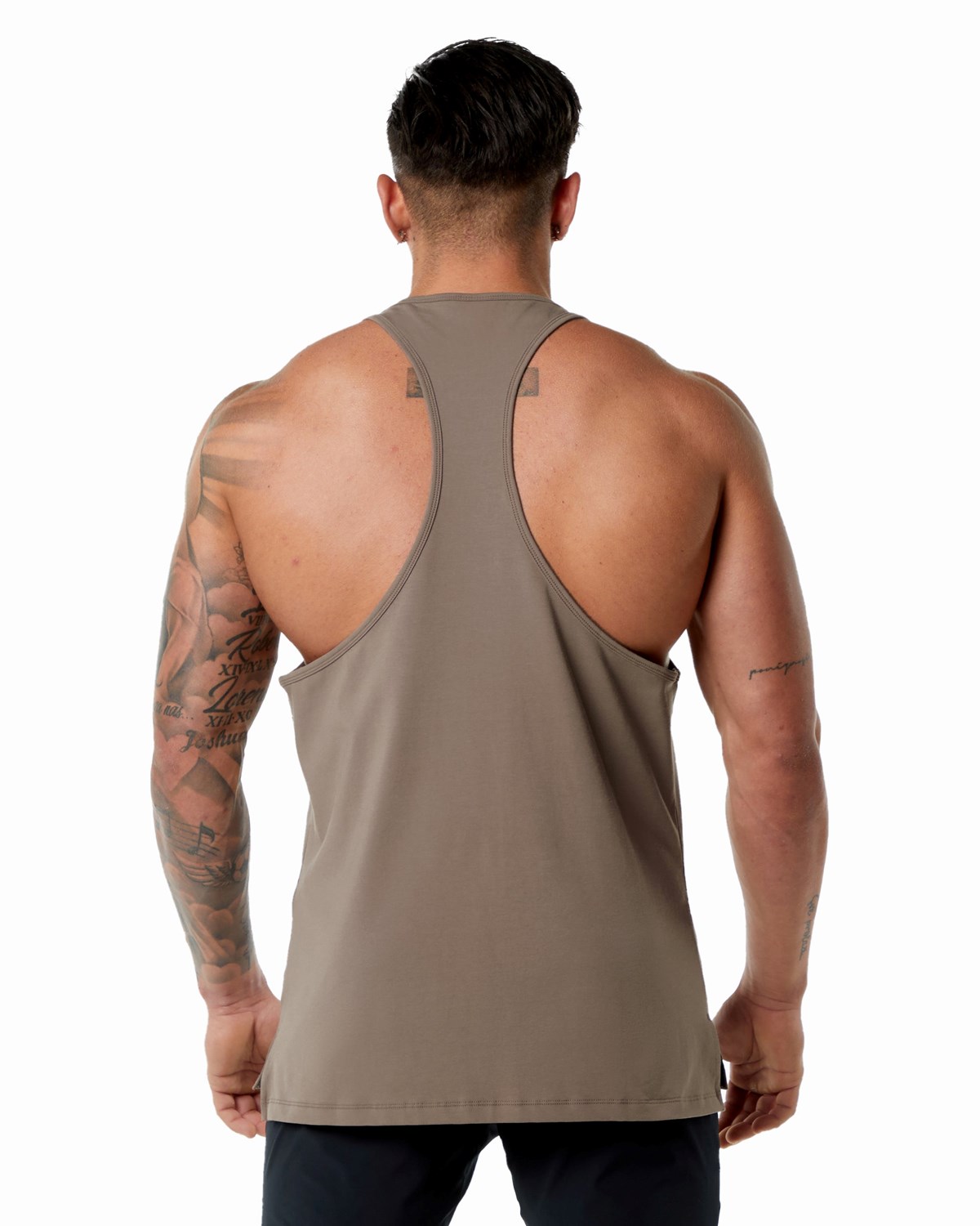 Alphalete Stepped Hem Stringer Mocha Homme | AUU-42269576