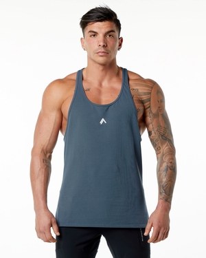 Alphalete Stepped Hem Stringer Bleu Homme | ZYA-76975282