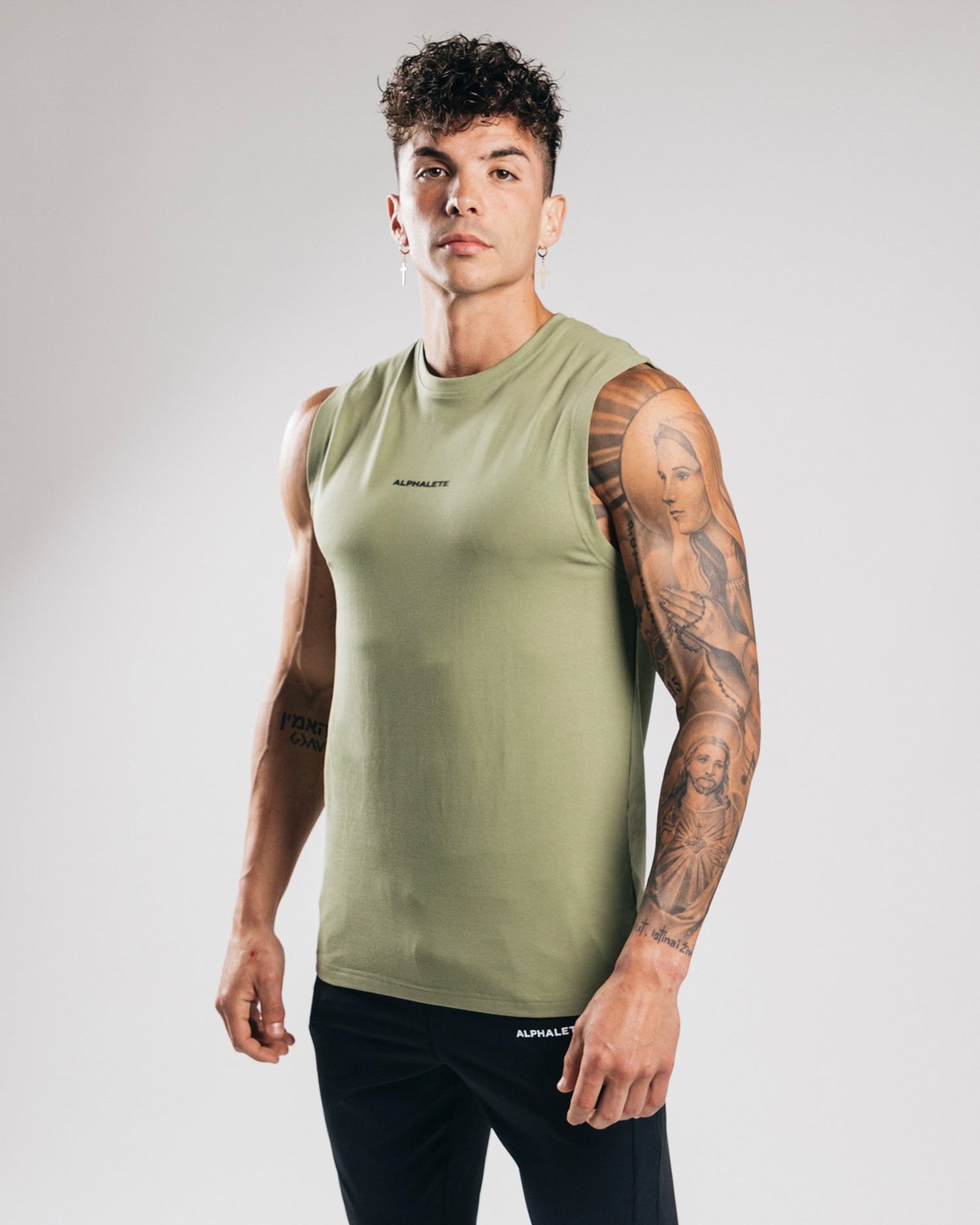 Alphalete Fitted Performance Tank Vert Homme | AJS-10958929