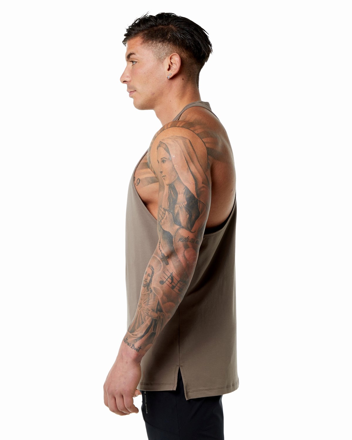 Alphalete Stepped Hem Stringer Mocha Homme | AUU-42269576