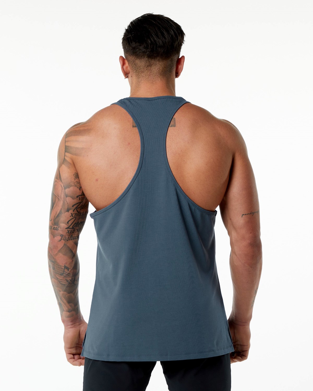 Alphalete Stepped Hem Stringer Bleu Homme | ZYA-76975282