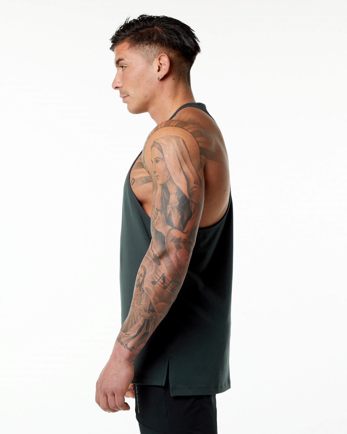 Alphalete Stepped Hem Stringer Vert Homme | AZA-91213266