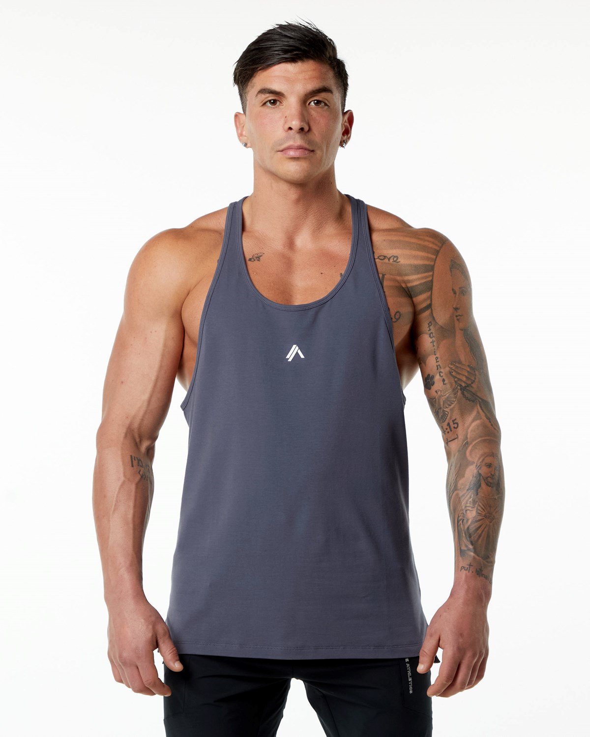 Alphalete Stepped Hem Stringer Violette Homme | PSL-22368531