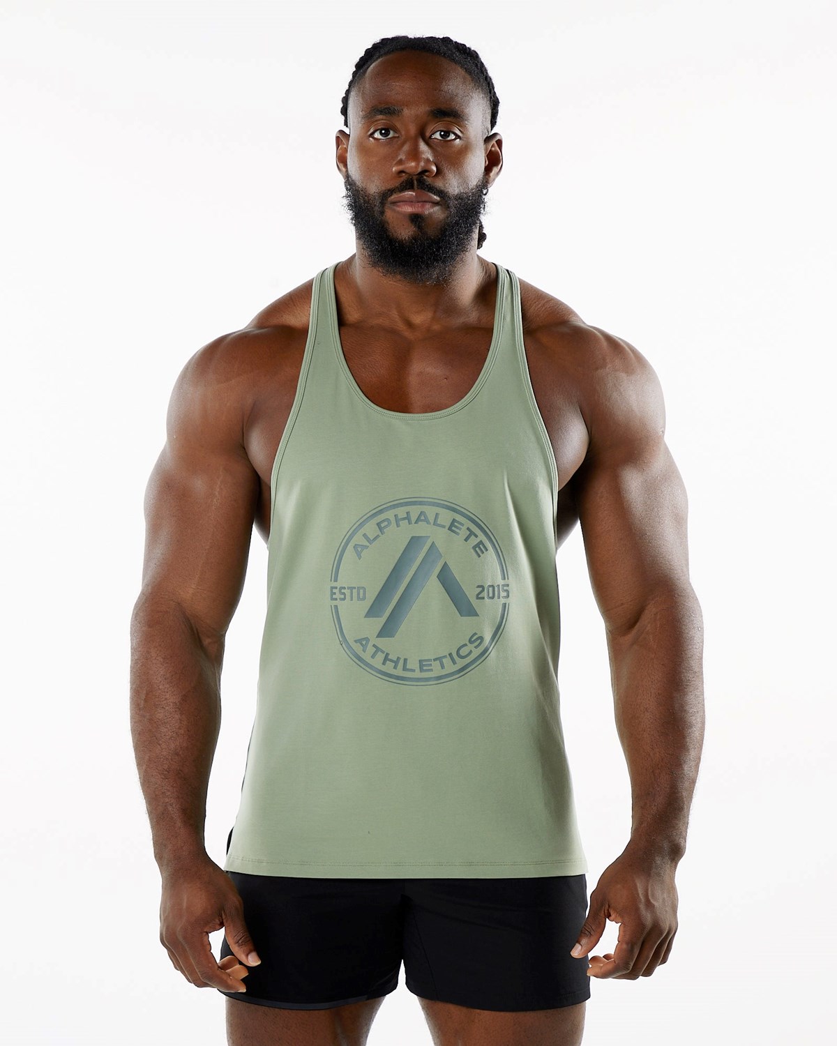 Alphalete Fitted Performance Stringer Sage Homme | YRZ-28794995