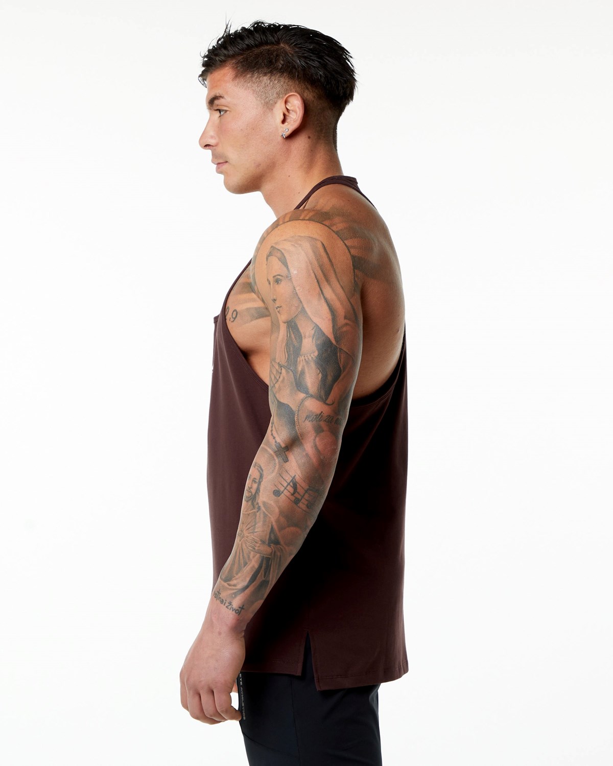 Alphalete Stepped Hem Stringer Bordeaux Homme | TKE-31835229