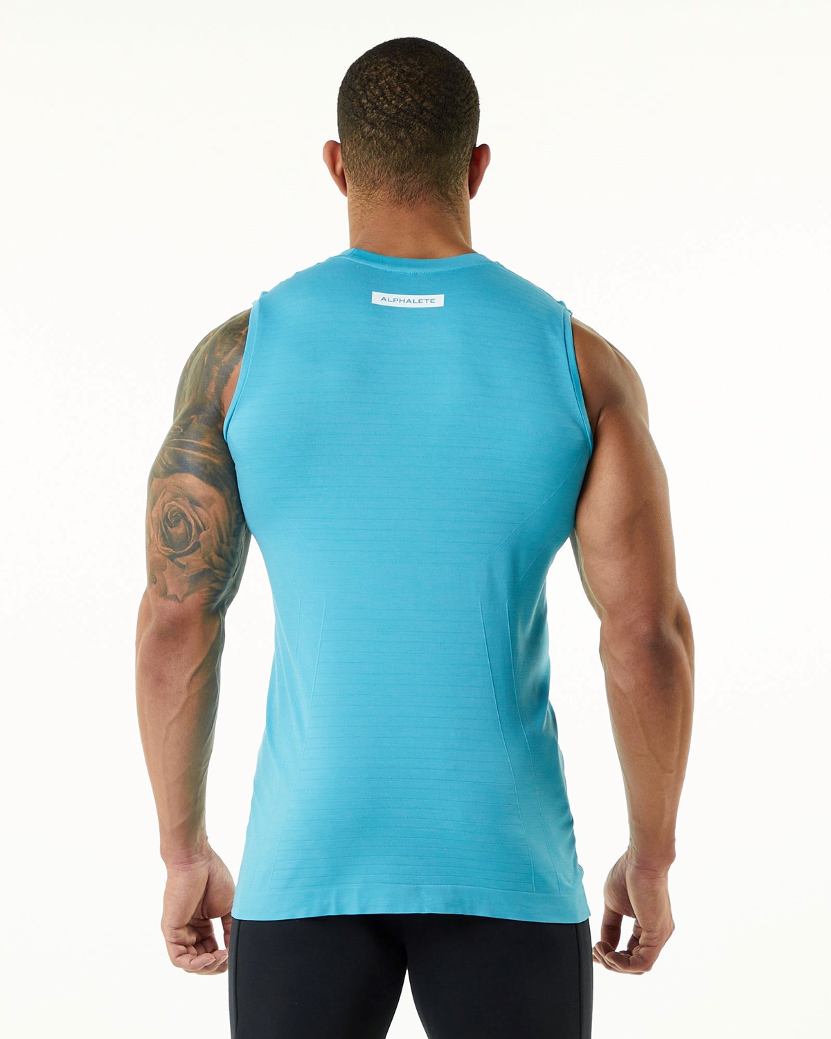 Alphalete High Performance Seamless Tank Faded Ocean Homme | HJM-85459473