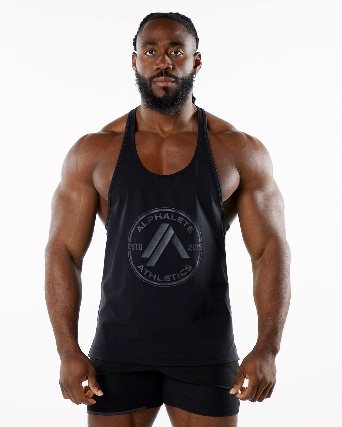 Alphalete Fitted Performance Stringer Blackout Homme | QXB-94863939