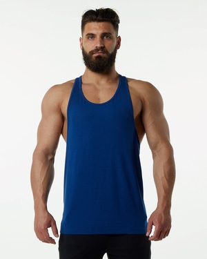 Alphalete Fitted Premium Stringer Bleu Homme | VTT-75012746