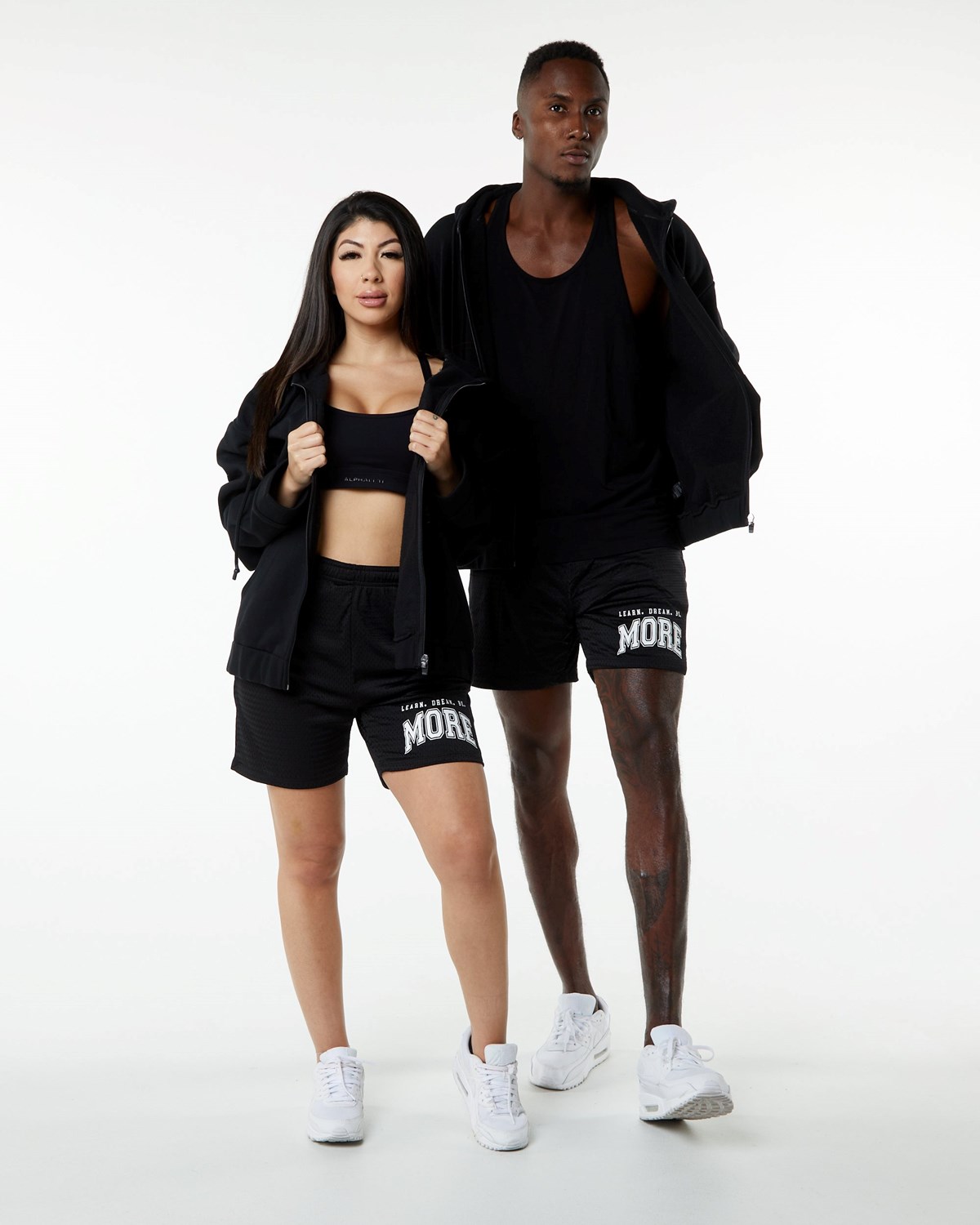 Alphalete Luxury Doublée 4-Way Stretch Mesh Corta Noir Unisex | AEJ-68104419