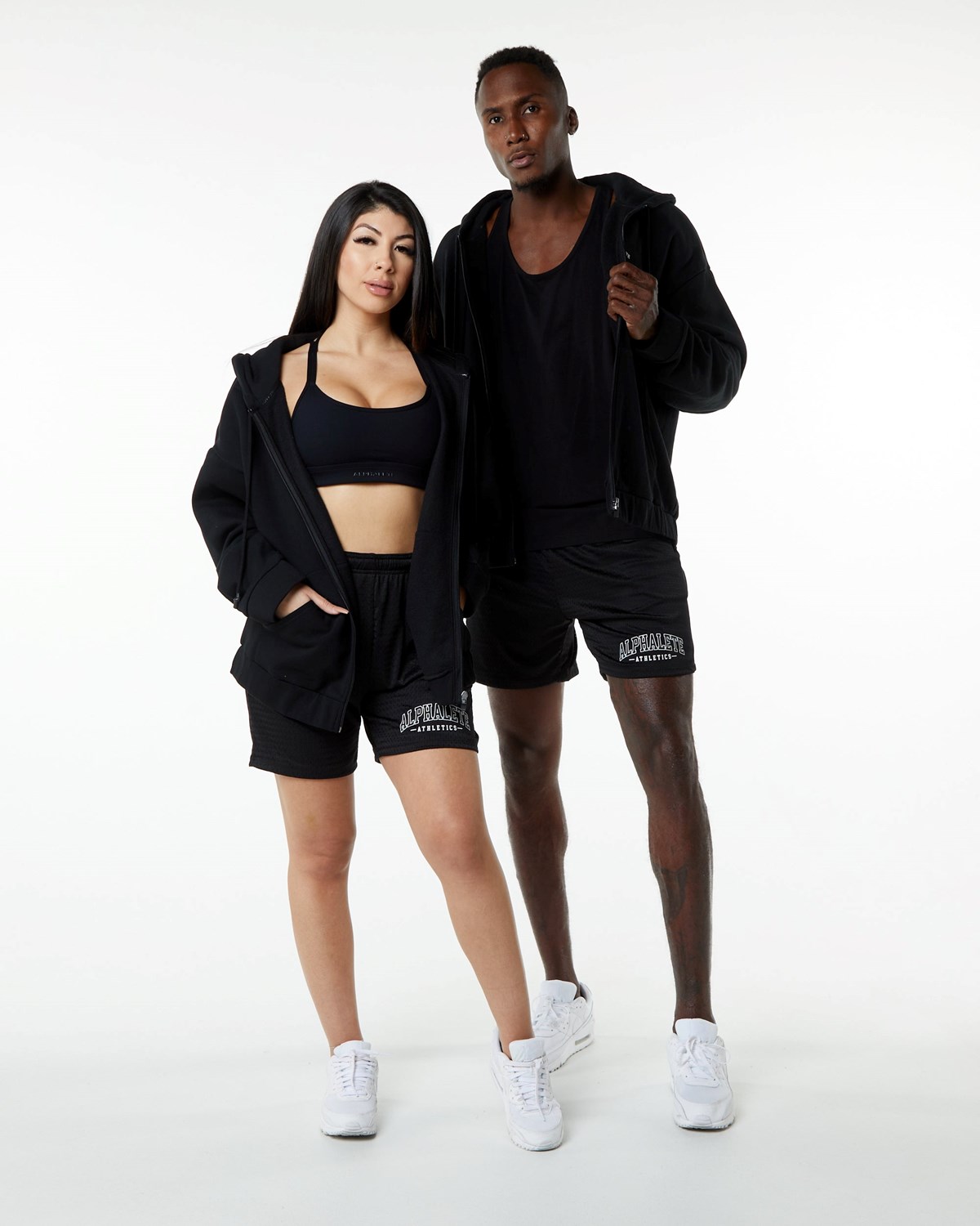 Alphalete Luxury Doublée 4-Way Stretch Mesh Corta Noir Unisex | GXZ-61705196