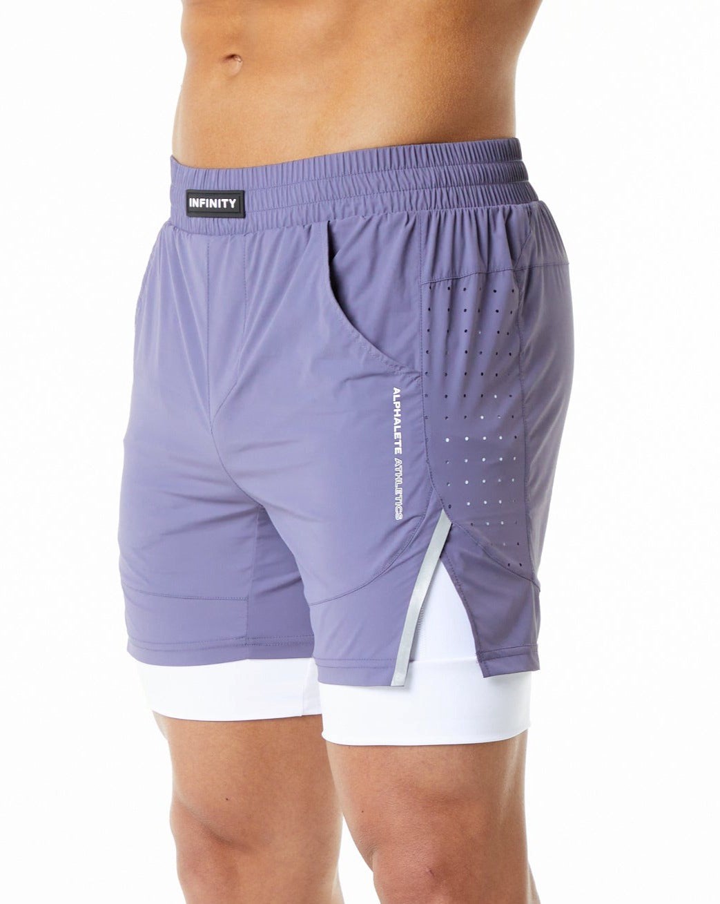 Alphalete Compression Doublée 4-Way Stretch Course Corta Digital Violet Homme | RXC-83672014