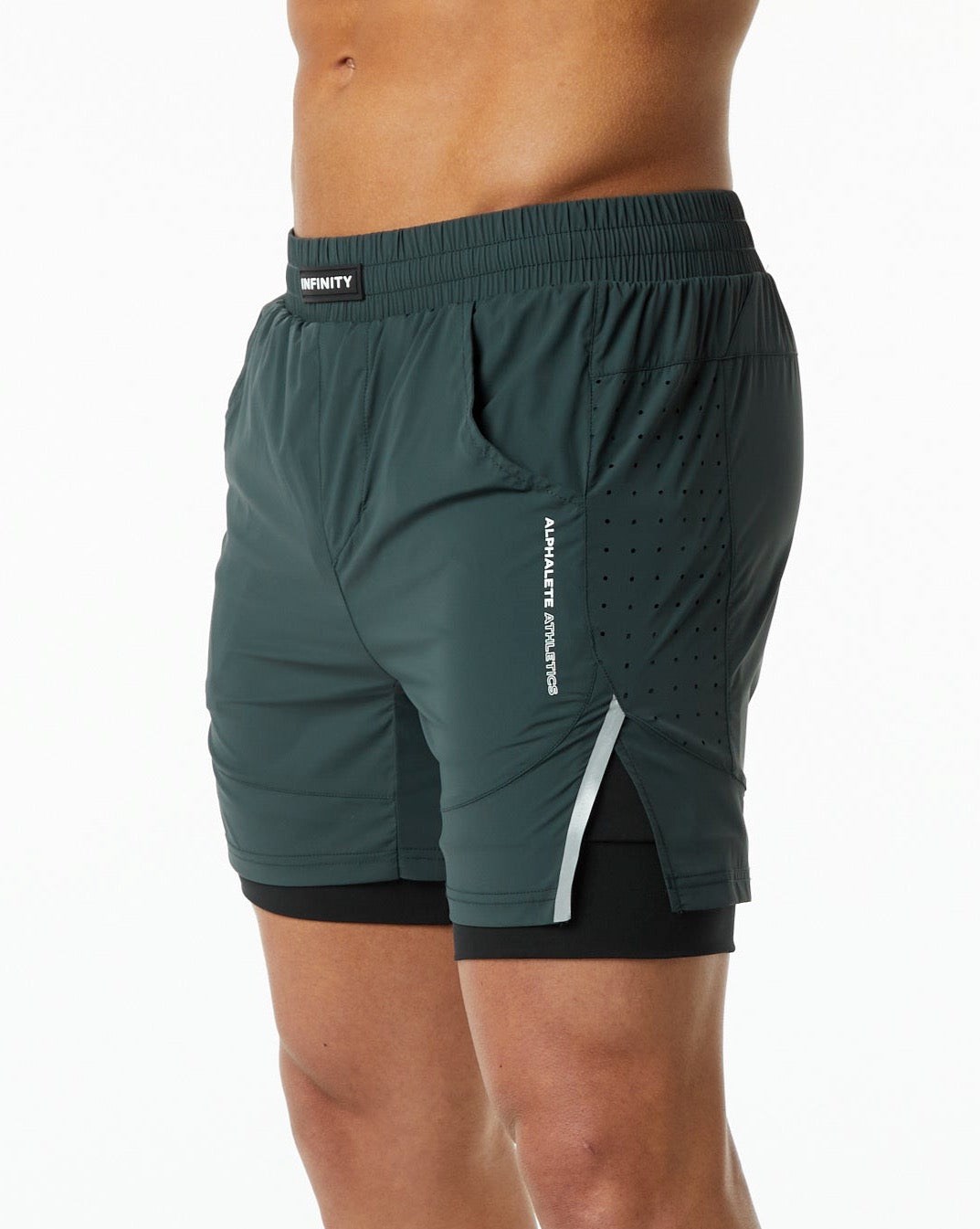 Alphalete Compression Doublée Woven Course Corta Vert Homme | ASR-89683437