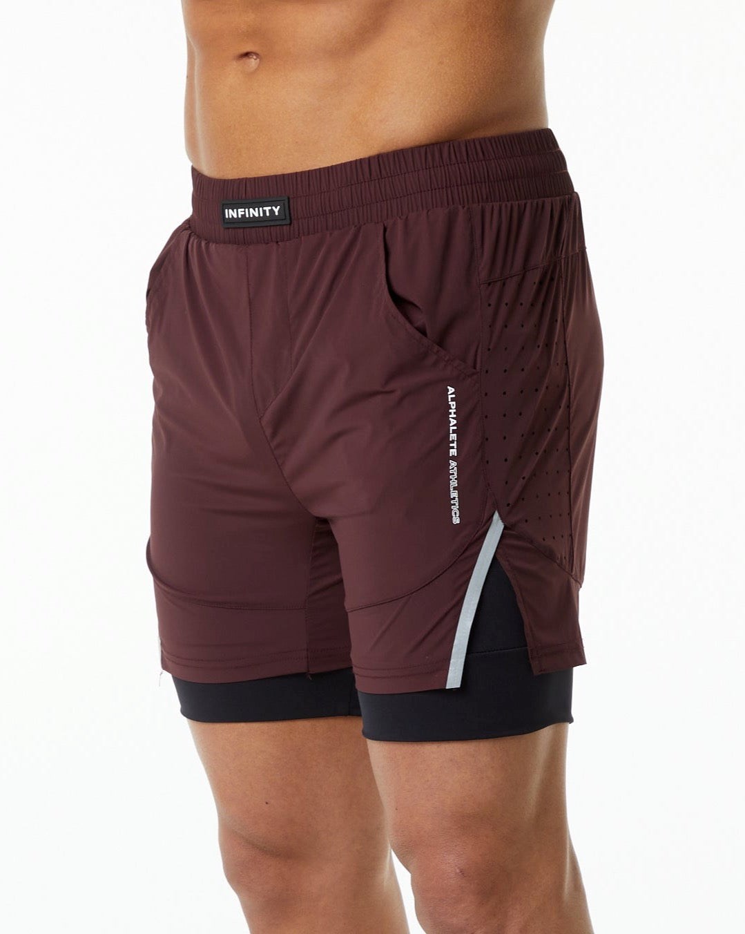 Alphalete Compression Doublée Woven Course Corta Bordeaux Homme | QEP-02030284