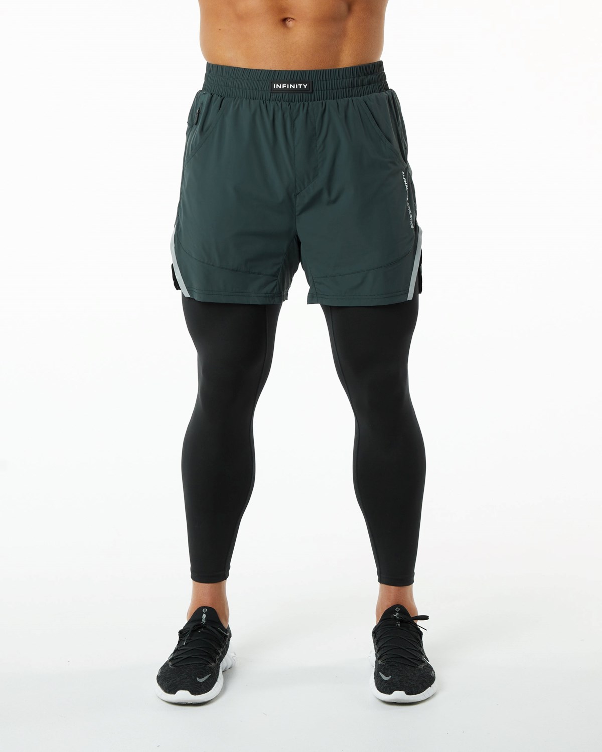 Alphalete Compression Doublée Woven Course Corta Vert Homme | QAD-27353608