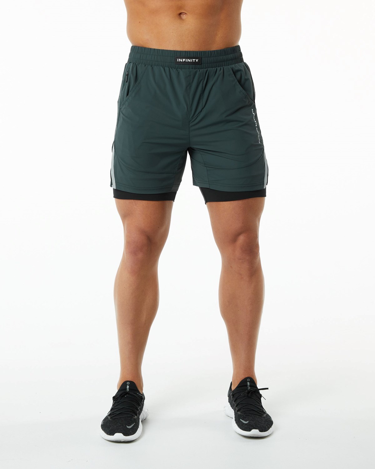 Alphalete Compression Doublée Woven Course Corta Vert Homme | ASR-89683437