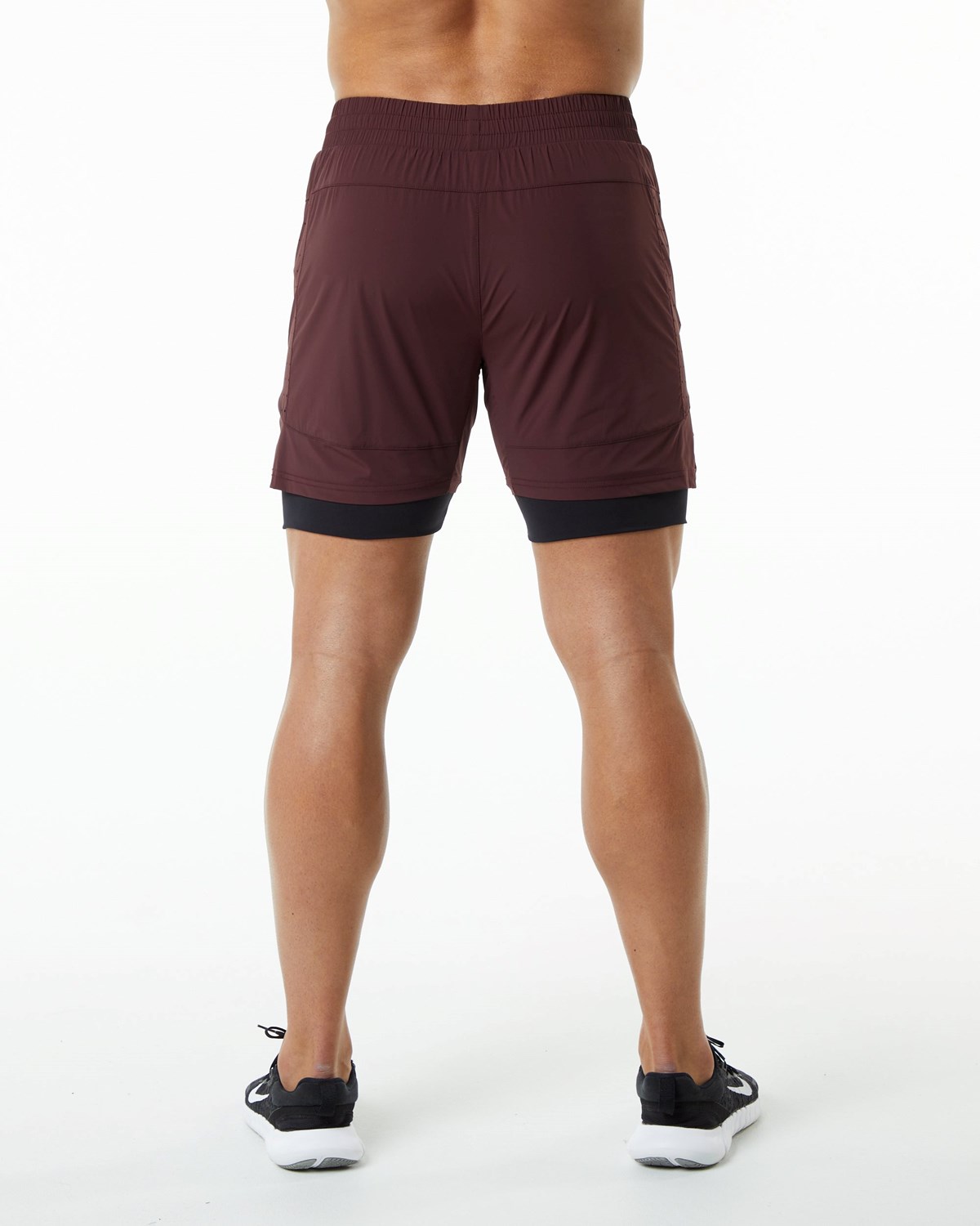 Alphalete Compression Doublée Woven Course Corta Bordeaux Homme | QEP-02030284