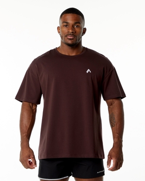 Alphalete Drop Shoulder Tee Bordeaux Homme | ZSV-84402456