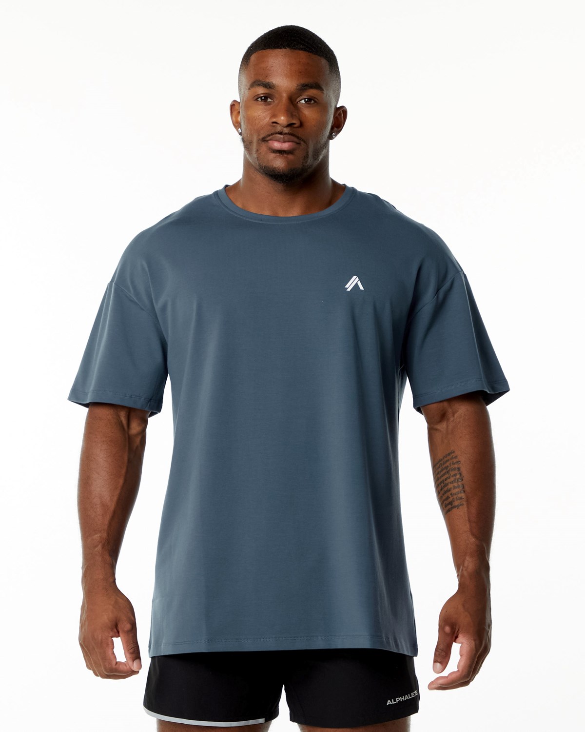 Alphalete Drop Shoulder Tee Bleu Homme | PKX-93448379