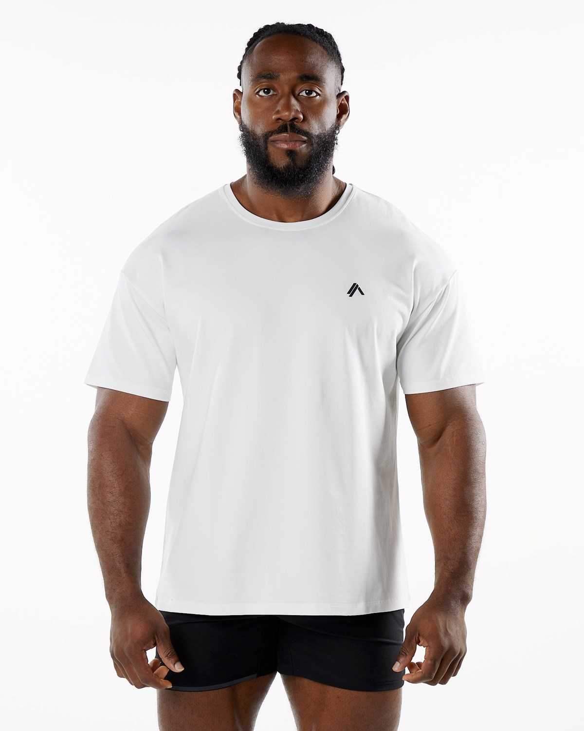 Alphalete Drop Shoulder Tee Blanche Homme | JLY-12524207