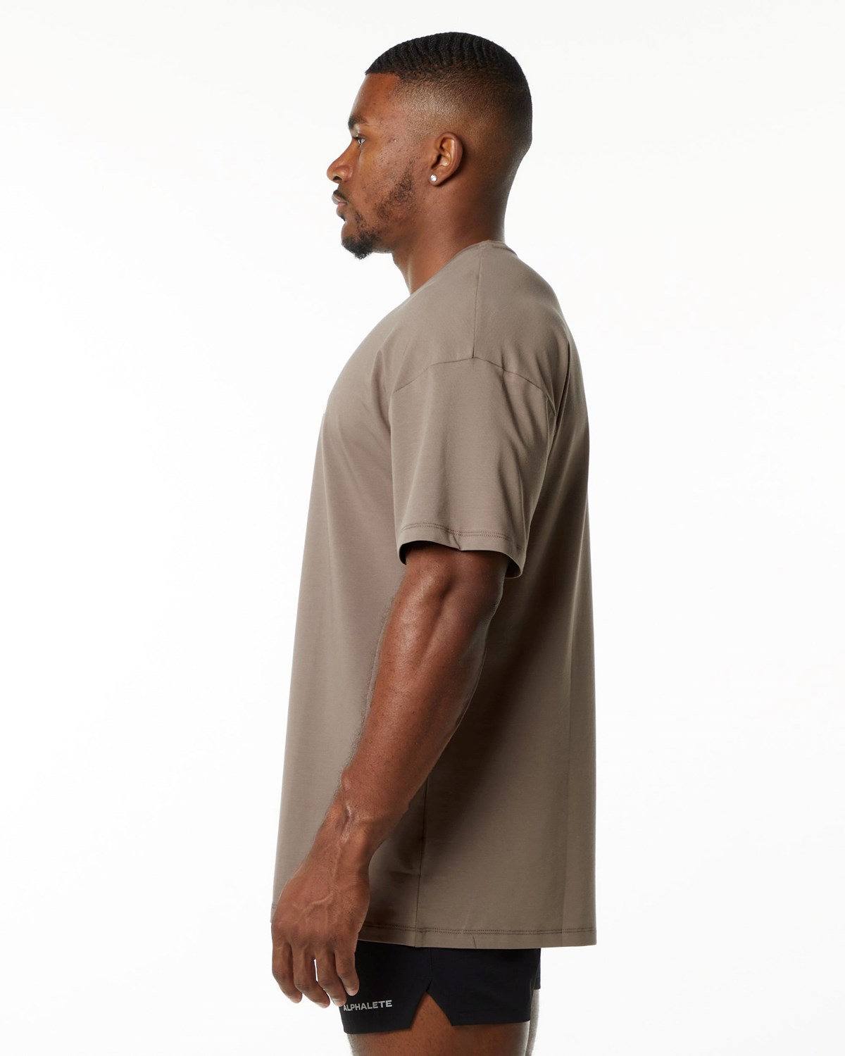 Alphalete Drop Shoulder Tee Mocha Homme | JEH-57357942