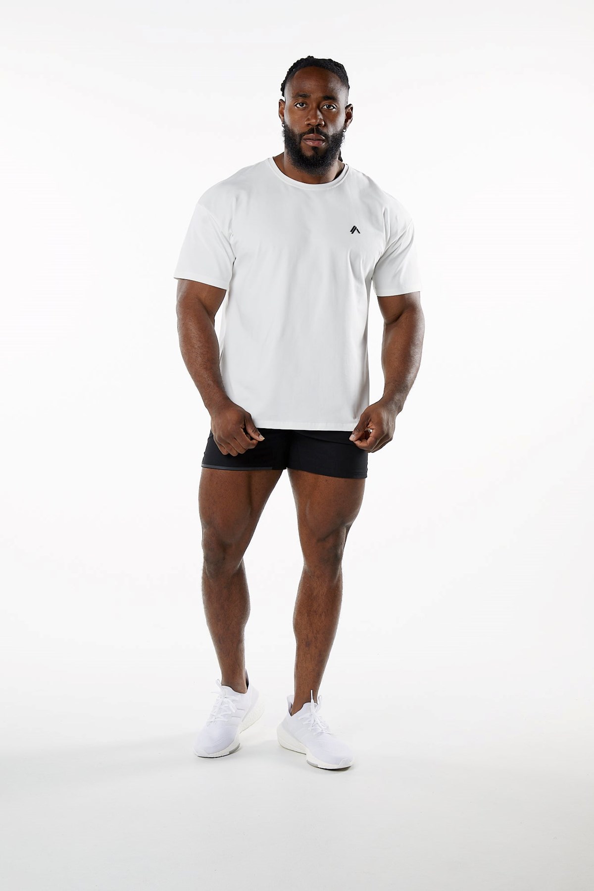 Alphalete Drop Shoulder Tee Blanche Homme | JLY-12524207