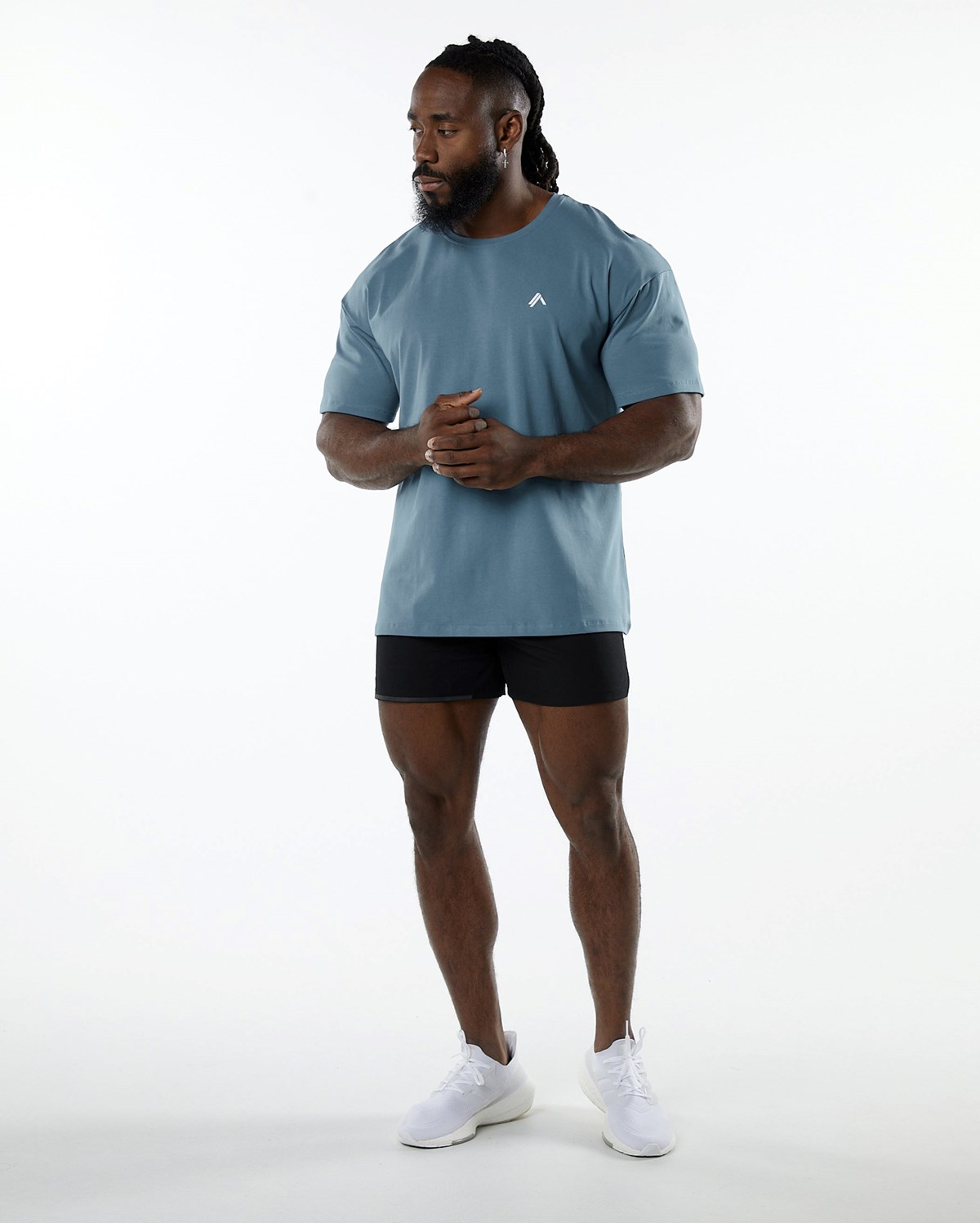 Alphalete Drop Shoulder Tee Bleu Homme | ZUB-60227887