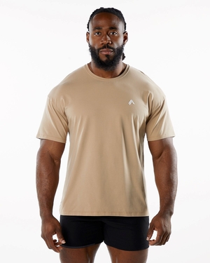 Alphalete Drop Shoulder Tee Taupe Homme | KIU-41399717