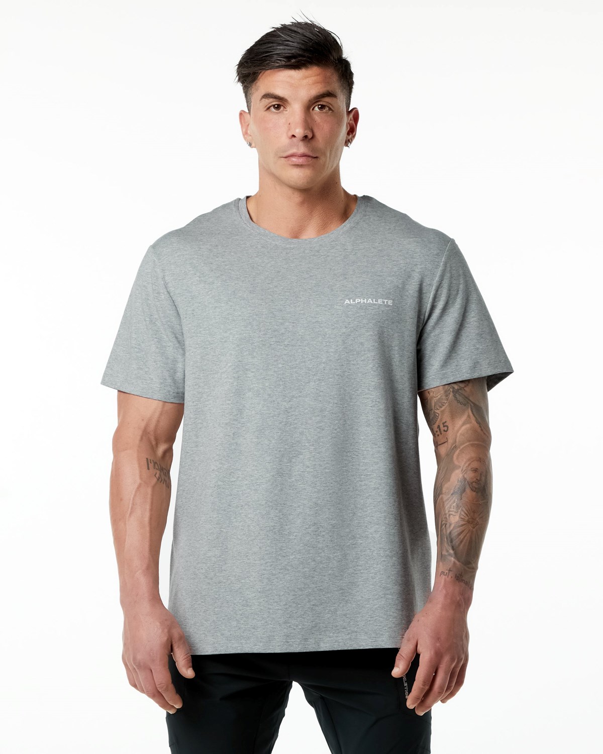 Alphalete Set-In Sleeve Tee Grise Homme | BRZ-78742577