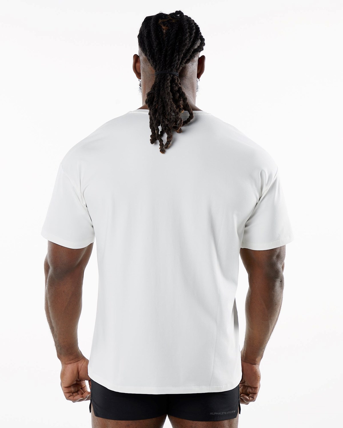 Alphalete Drop Shoulder Tee Blanche Homme | JLY-12524207