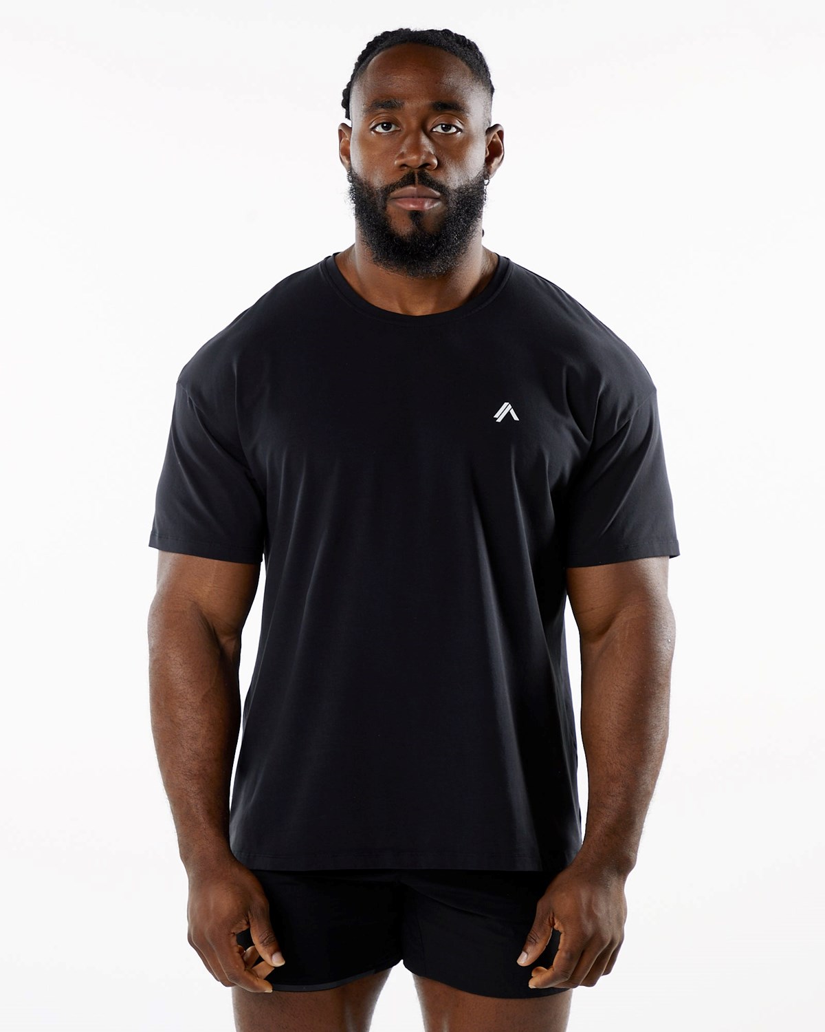 Alphalete Drop Shoulder Tee Noir Homme | QAM-75375446